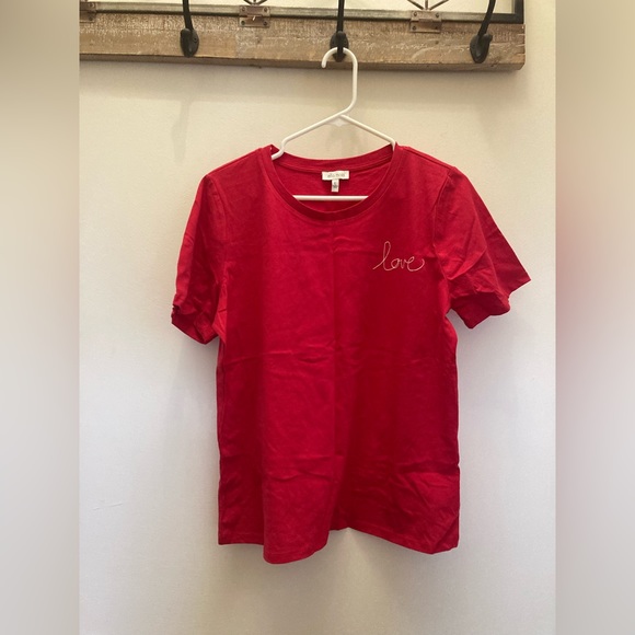 NWOT Elle Moss Short Sleeve Love T-shirt L - Picture 2 of 7